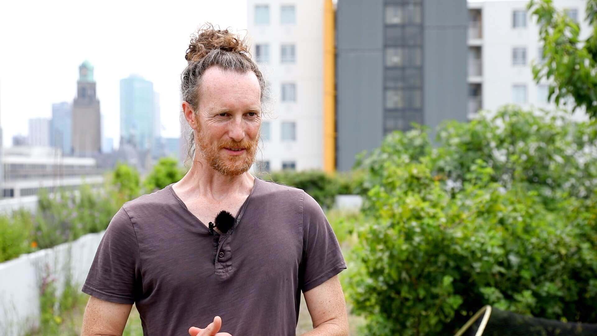 Rooftop farmer Wouter Bauman